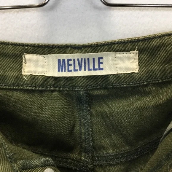 Brandy Melville Olive Green Denim Button Fly Cutoff Short - Picture 10 of 12